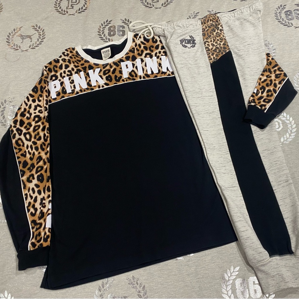 VS PINK LEOPARD/CHEETAH SET